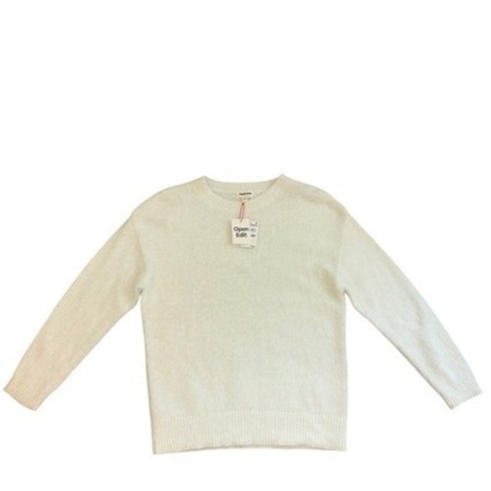 Open Edit White Crewneck Sweater Medium oversized NEW NWT Nordstroms designer
